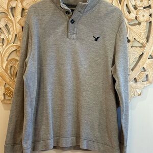 American Eagle Outfitters Gray Long Sleeve Mens Shirt